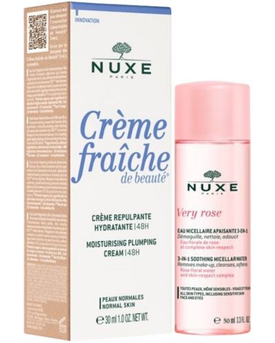 Nuxe Crème Fraiche & Very Rose Комплект - Крем и Мицеларна вода, 30 + 50 ml (Лимитирано) - 1