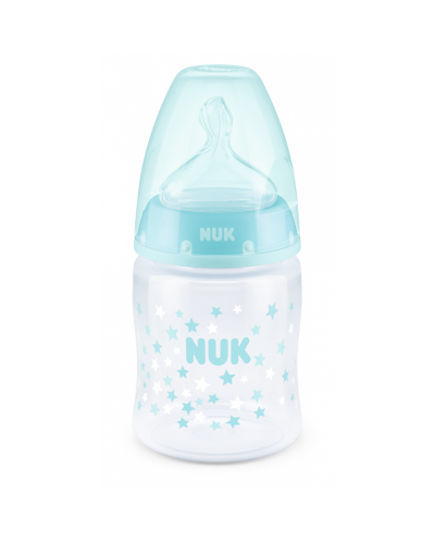 Шише Nuk First Choice - Temperature control, 150 ml, Светлосиньо, силикон