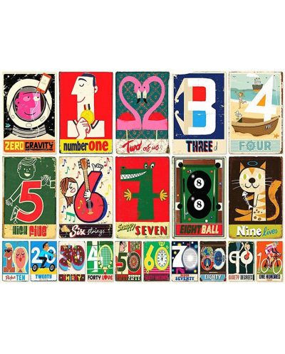 Двустранен пъзел New York Puzzle от 750 части - Азбуката и числата - 3