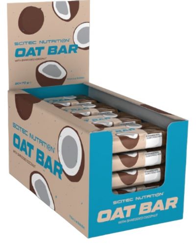 Oat Bar Овесени барове, кокос, 20 броя, Scitec Nutrition - 1