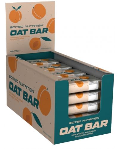 Oat Bar Овесени барове, йогурт с праскови, 20 броя, Scitec Nutrition - 1
