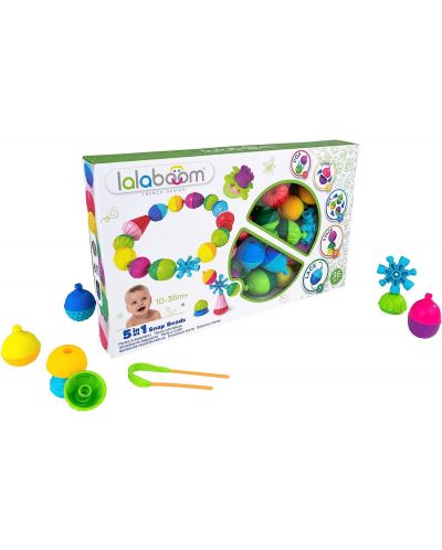 Образователна играчка Lalaboom - Baby Pop Beads, 36 части - 1