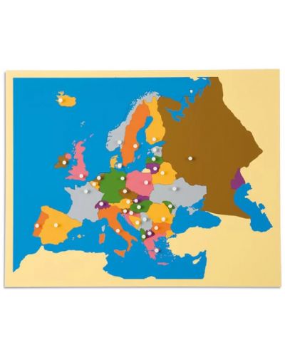 Образователен Монтесори пъзел Smart Baby - Карта на Европа, 40 части - 1