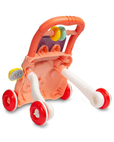 Образователна проходилка Caretero Toyz - Zoo Pusher, розова - 5