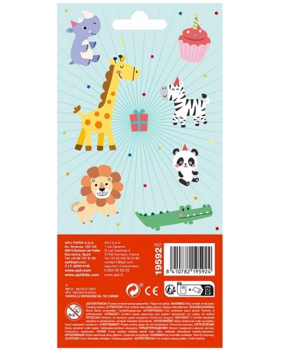 Обемни епокси стикери Apli Kids - Парти животни, 22 броя - 2
