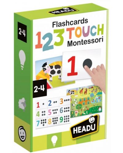 Образователен комплект Headu - Флашкарти Монтесори 123 - 1