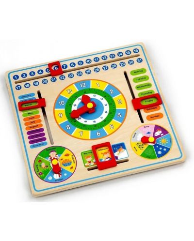 Образователна игра Viga - Календар-часовник - 2