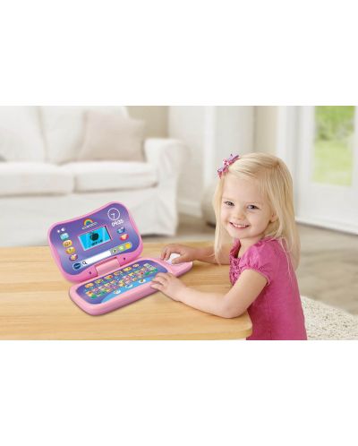 Образователна играчка Vtech - Лаптоп, розов (на английски) - 3