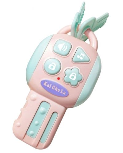 Образователна играчка Raya Toys - Ключ със звукови ефекти, розов - 1