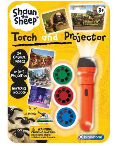 Образователна играчка Brainstorm - Фенерче с прожектор, Овчицата Шон - 1