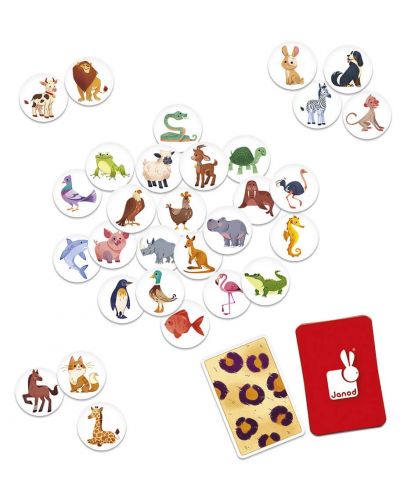 Образователна игра за памет Janod - Животни и характеристики - 3
