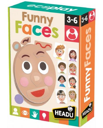 Образователна игра Headu Montessori - Забавни лица - 1