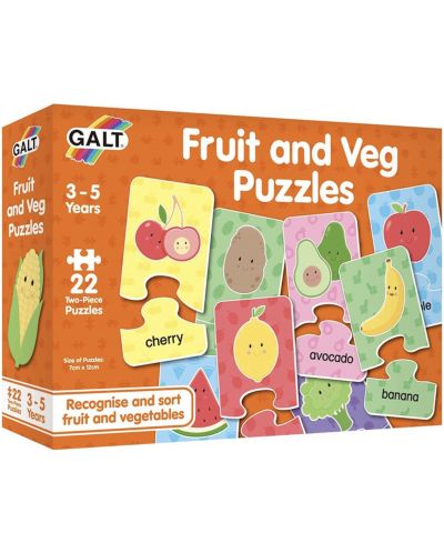 Образователен пъзел Galt - Плодове и зеленчуци - 1