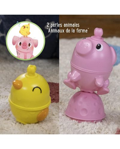 Образователна играчка Lalaboom - Farm Animal Tube Pig and Chick, 6 части - 3