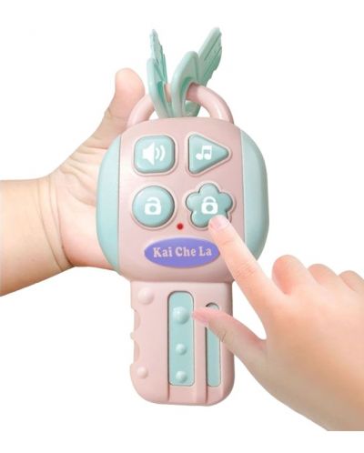 Образователна играчка Raya Toys - Ключ със звукови ефекти, розов - 2