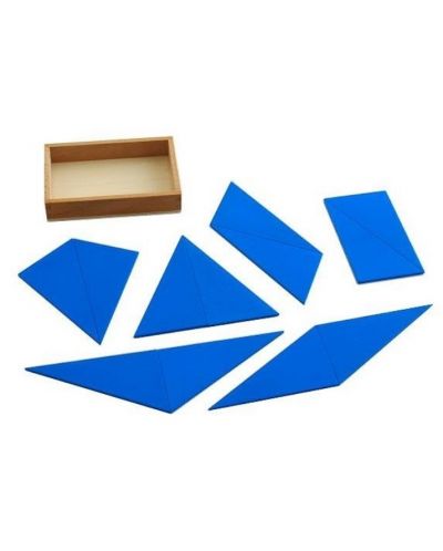 Образователен комплект Smart Baby - Монтесори конструктивни триъгълници, сини - 1