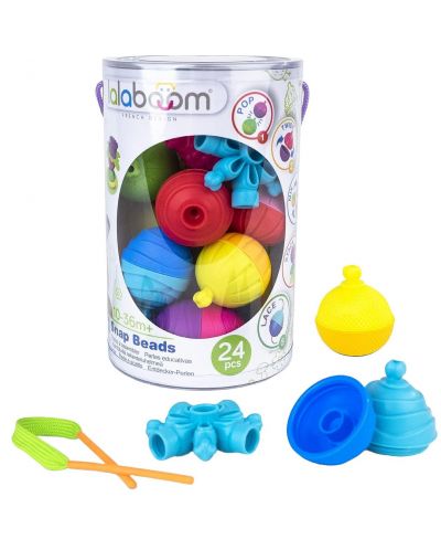 Образователна играчка Lalaboom STEM - Цветове и форми Montessori, 24 части - 1