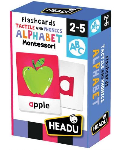 Образователни флаш карти Headu Montessori - С тактилна и фонетична азбука - 1