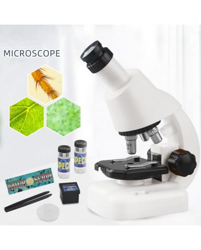 Образователен комплект Guga STEAM - Детски микроскоп, бял - 2