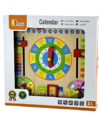 Образователна игра Viga - Календар-часовник - 1