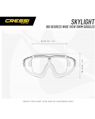 Очила за плуване Cressi - Skylight, бели/черни - 3