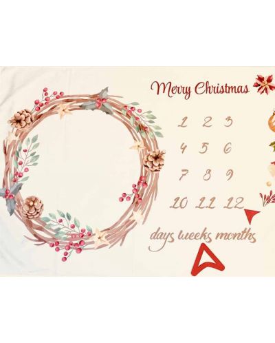 Одеяло за снимки Milestone - Merry Christmas, 75 х 100 cm - 3