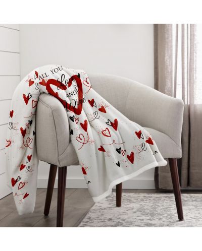 Одеяло с шерпа Aglika - Hearts, 140 х 190 cm - 1