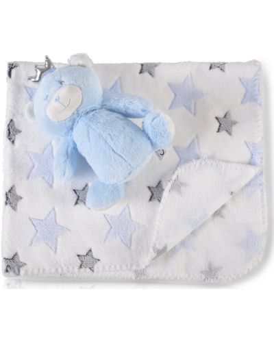 Одеяло с играчка Cangaroo -  Blue Bear, 90 x 75 cm - 1