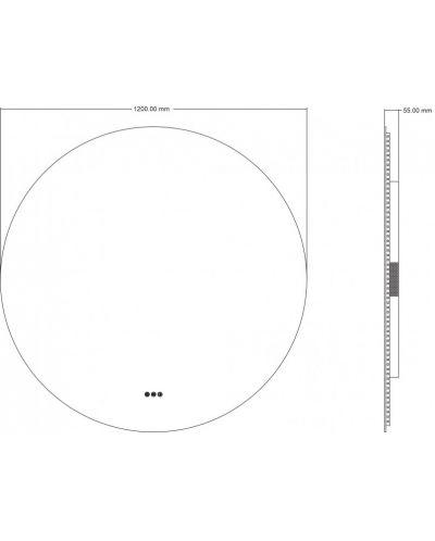 LED Огледало за стена Inter Ceramic - Ø120, ICL 1825, Touch screen - 2