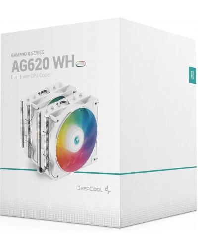 Охладител DeepCool - AG620 WH ARGB,  2x120mm - 10