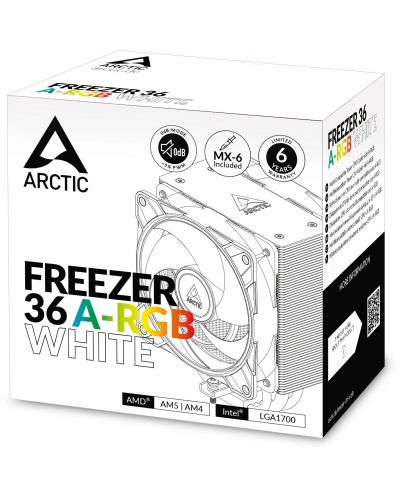 Охладител Arctic - Freezer 36 A-RGB White, 2x120 mm - 9