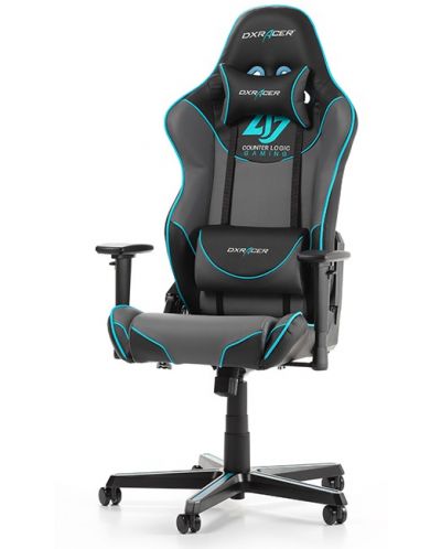 Гейминг стол DXRacer - Racing OH/RZ129/NGB/CLG, черен/сив/син