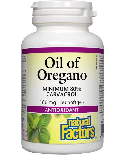 Oil of Oregano, 180 mg, 30 капсули, Natural Factors - 1