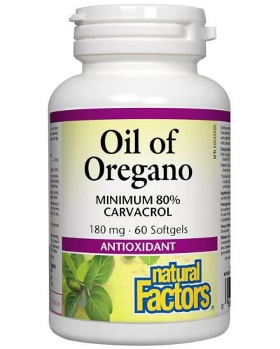 Oil of Oregano, 180 mg, 60 капсули, Natural Factors - 1