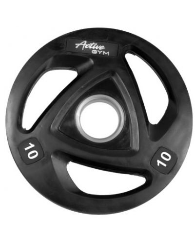 Олимпийски свободни гумени тежести Active Gym - 10 kg, черни - 1