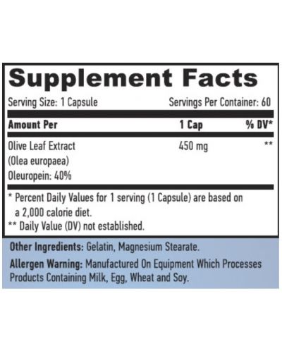 Olive Leaf Extract, 450 mg, 60 капсули, Haya Labs - 2