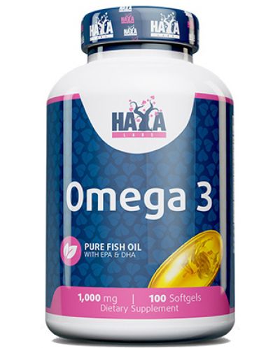 Omega 3, 1000 mg, 100 капсули, Haya Labs - 1