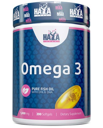 Omega 3, 1000 mg, 200 капсули, Haya Labs - 1