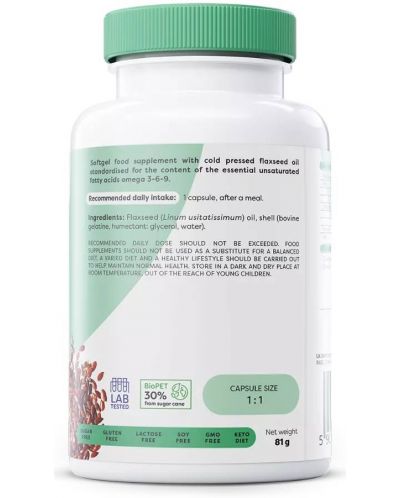 Omega 3-6-9 Flaxseed Oil, 1000 mg, 60 гел капсули, Osavi - 3