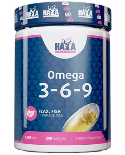 Omega 3-6-9, 1200 mg, 200 капсули, Haya Labs - 1