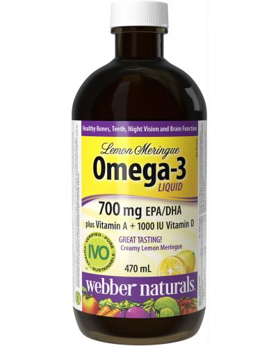Omega-3 Liquid + Vitamin D3 & А, 470 ml, Webber Naturals - 1