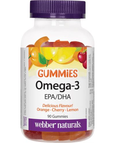 Omega 3 Gummies, 90 таблетки, Webber Naturals - 1