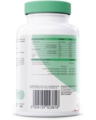 Omega 3-6-9 Flaxseed Oil, 1000 mg, 60 гел капсули, Osavi - 2