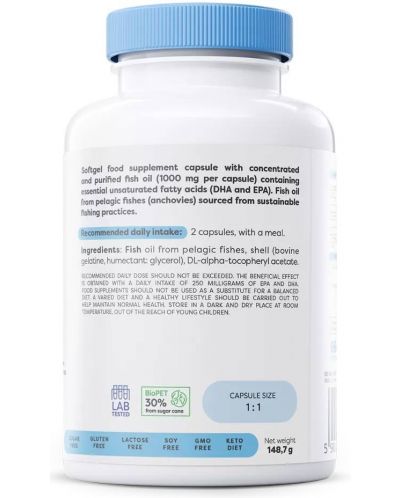 Omega-3 Fish Oil, 1000 mg, 120 гел капсули, Osavi - 3