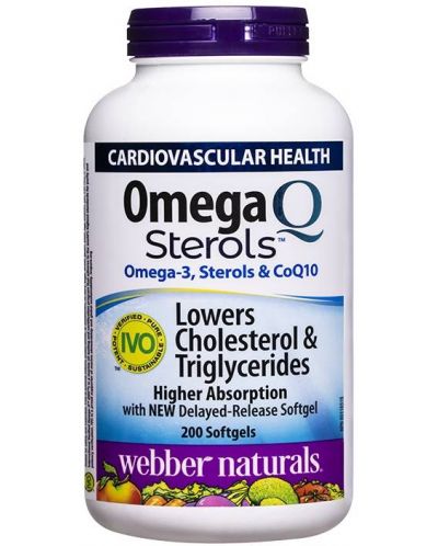 Omega Q Sterols, 200 софтгел капсули, Webber Naturals - 1