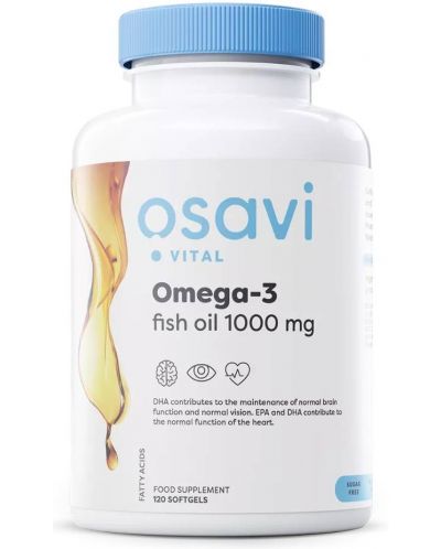 Omega-3 Fish Oil, 1000 mg, 120 гел капсули, Osavi - 1