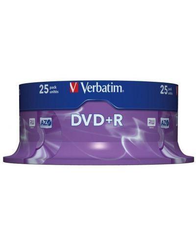 Оптичен носител Verbatim - DVD+R AZO 4.7GB 16X, Matt Silver Surface, 25 броя - 2