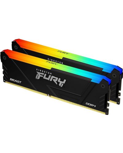 Оперативна памет Kingston - FURY Beast RGB 2, 64GB, DDR4, 3600MHz, черна - 1