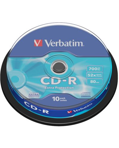 Оптичен носител Verbatim - CD-R 700MB 52X, Extra Protection Surface, 10 броя - 1