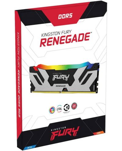 Оперативна памет Kingston - Fury Renegade Silver RGB, 32GB, DDR5, 6000MHz - 3